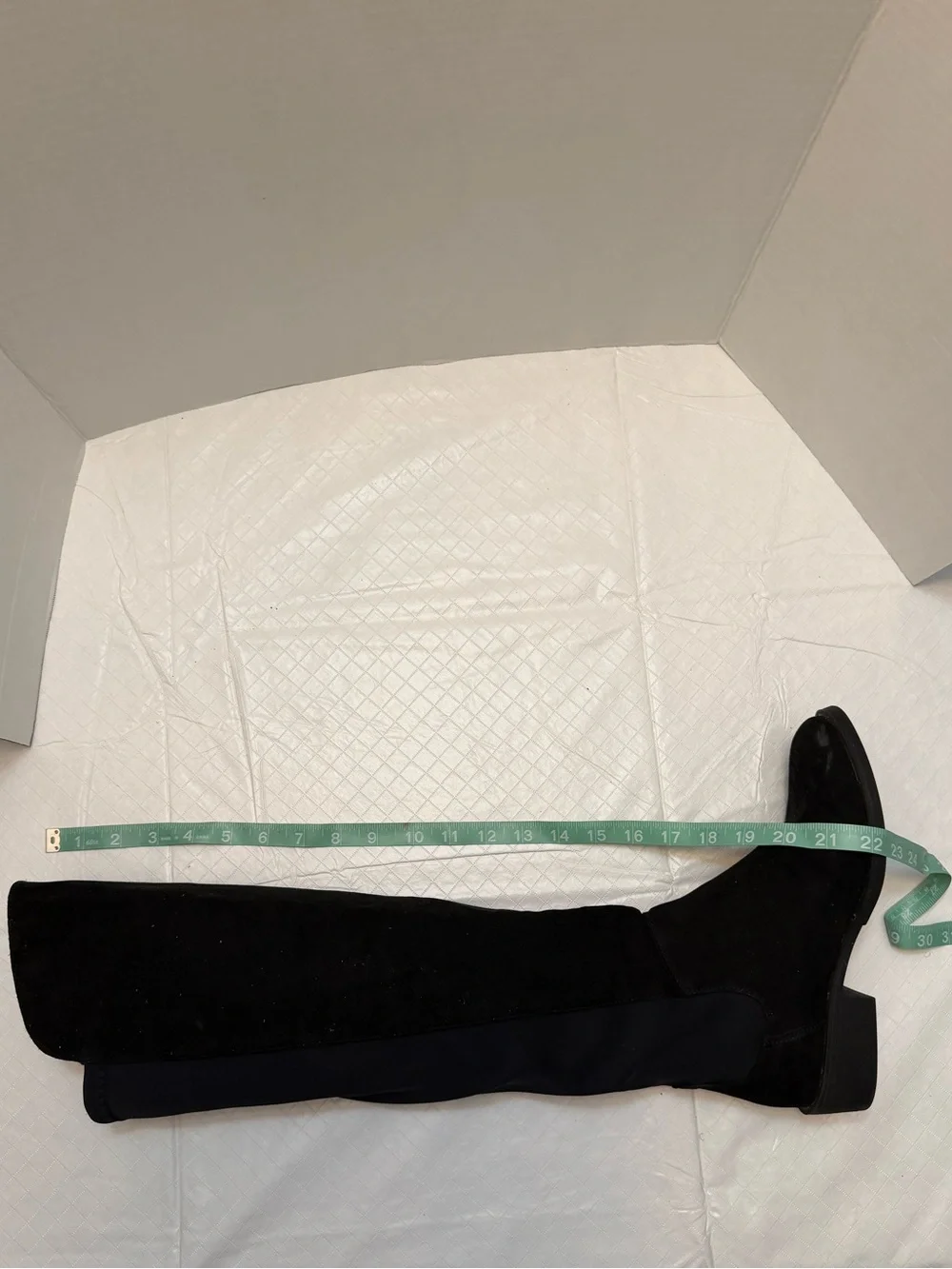 Metaphor Black Suede Over-the-Knee Boots Slim Shaft Streamlined Sz 7 Like New